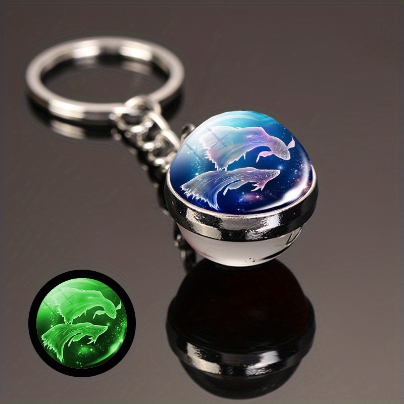 Simple Style Constellation Glass Synthesis Alloy Glass Unisex Keychain display picture 10