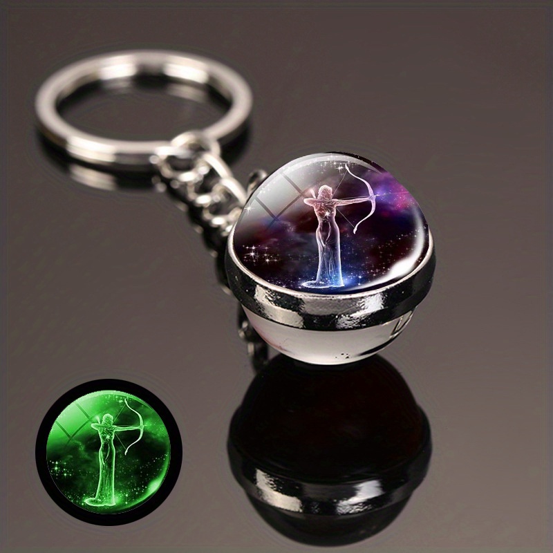Simple Style Constellation Glass Synthesis Alloy Glass Unisex Keychain display picture 8