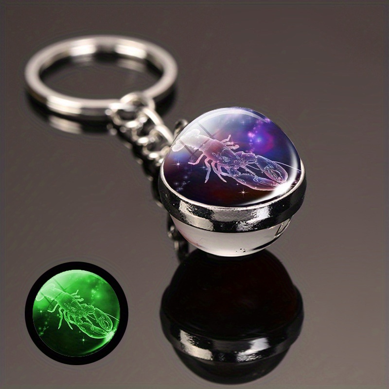 Simple Style Constellation Glass Synthesis Alloy Glass Unisex Keychain display picture 5