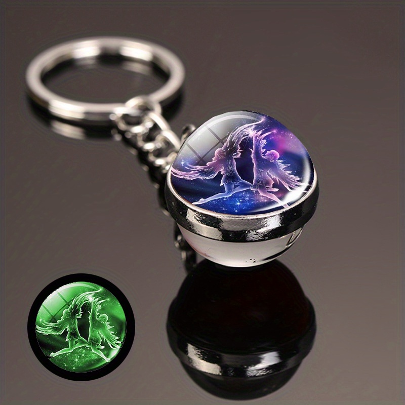 Simple Style Constellation Glass Synthesis Alloy Glass Unisex Keychain display picture 7