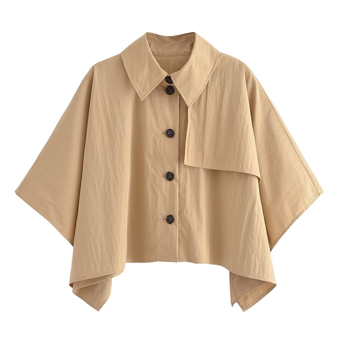 Women's Simple Style Solid Color Coat Cloak Trench Coat display picture 1