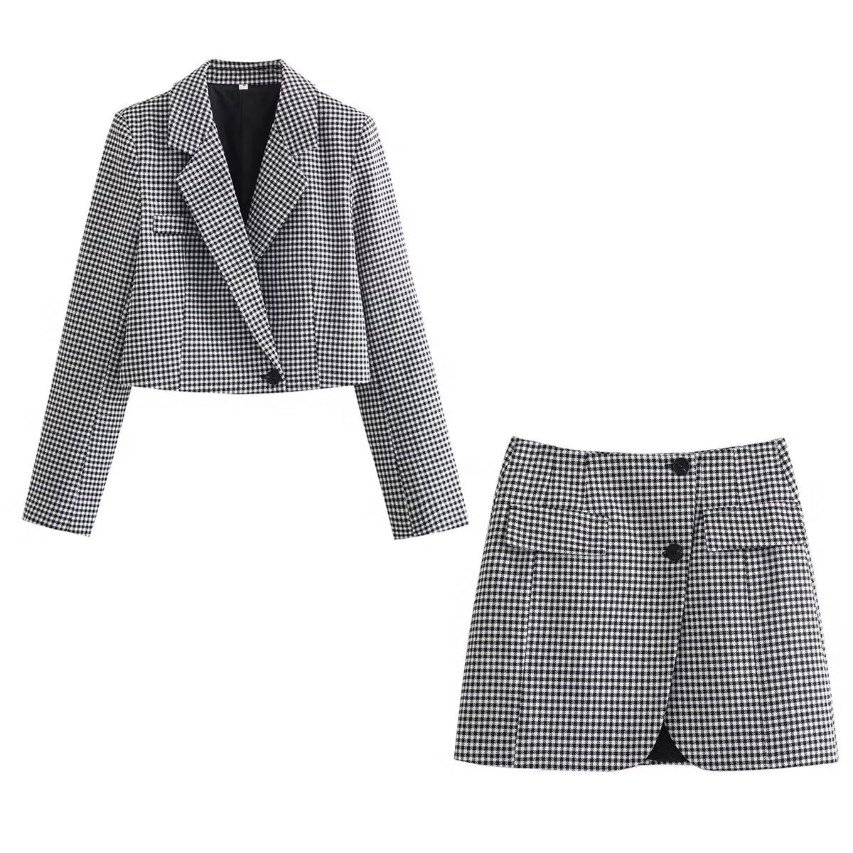 Holiday Daily Women's Streetwear Houndstooth Polyester Pocket Skirt Sets Skirt Sets display picture 3