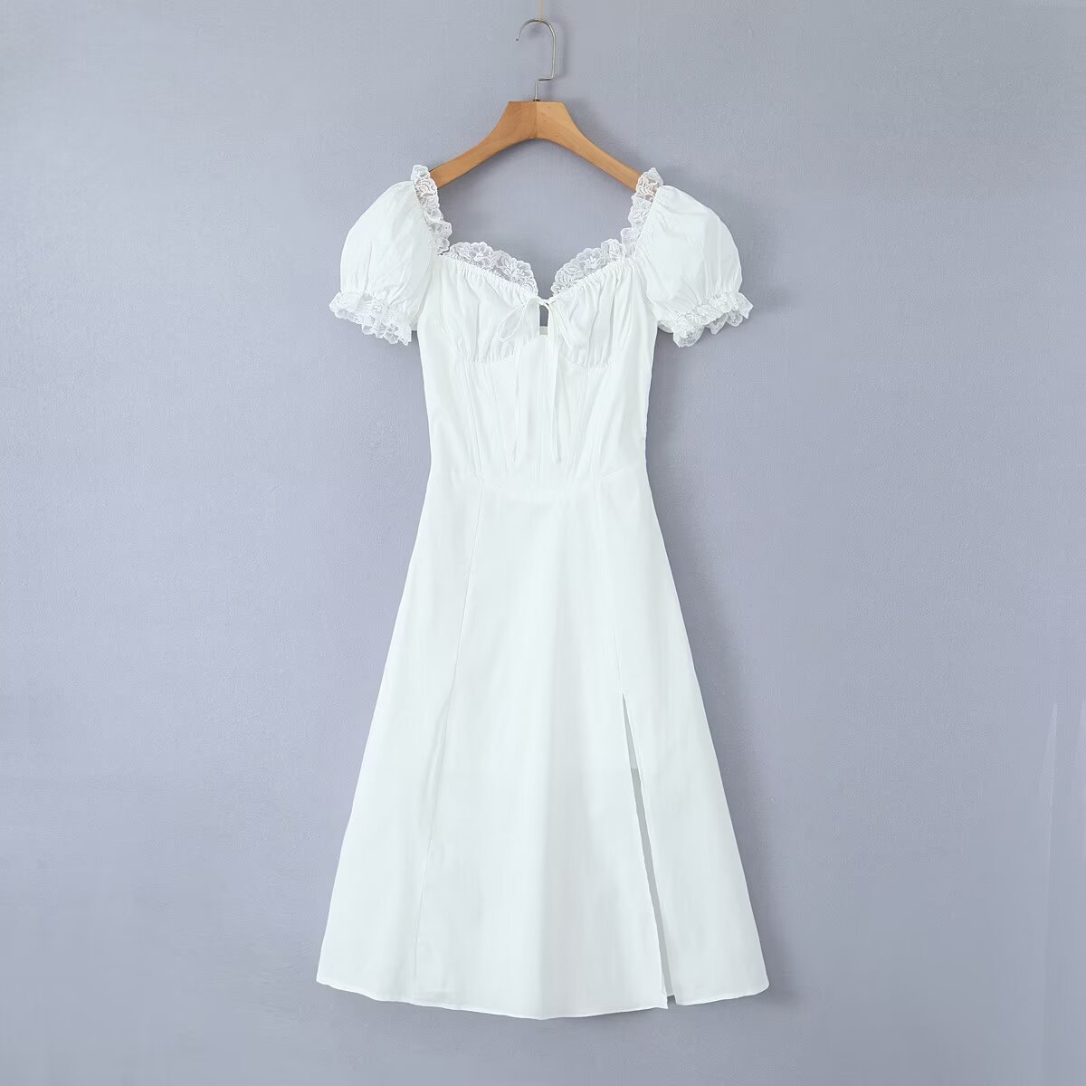 Women's Regular Dress British Style Boat Neck Zipper Short Sleeve Solid Color Maxi Long Dress Holiday display picture 5