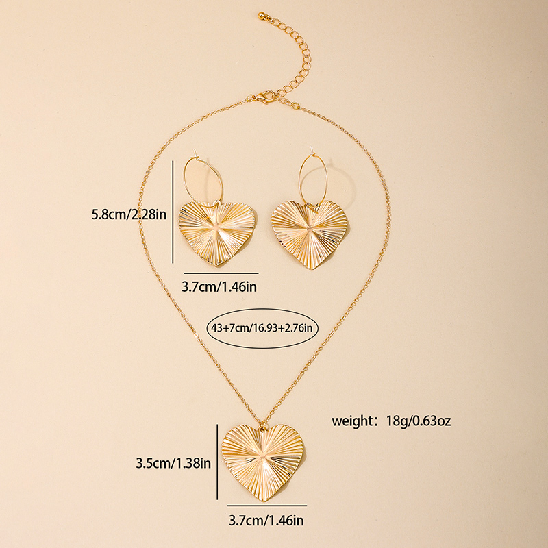 IG Style Glam Heart Shape Alloy Plating Women's Earrings Necklace display picture 3