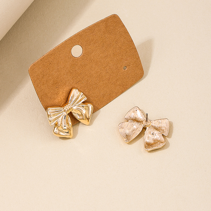 1 Pair Simple Style Bow Knot Plating Alloy Ear Studs display picture 4