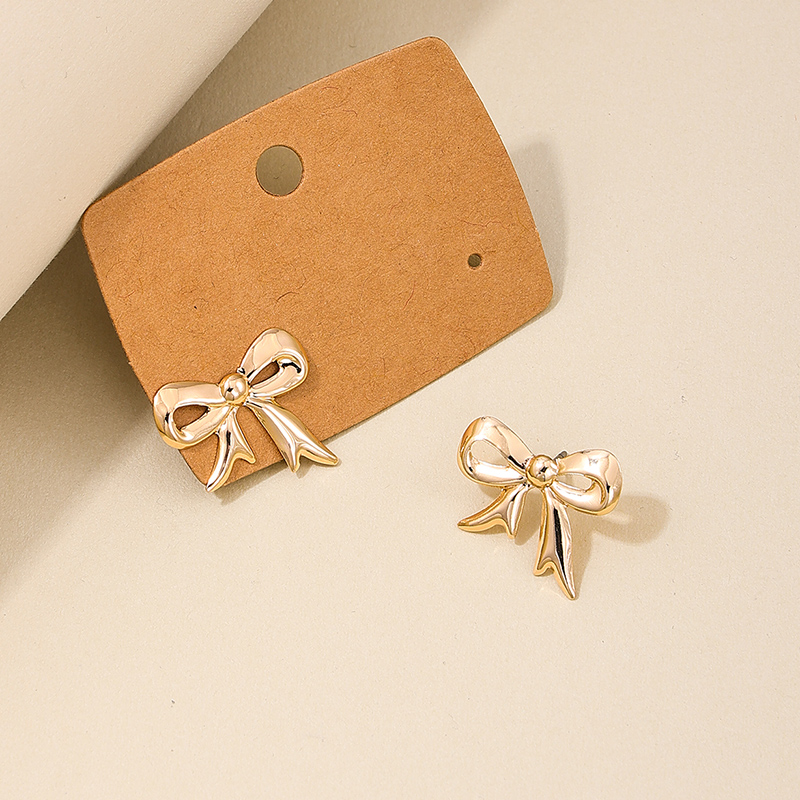 1 Pair Simple Style Bow Knot Plating Alloy Ear Studs display picture 3