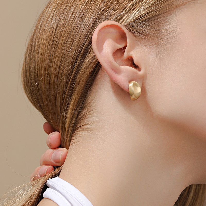 1 Pair Simple Style Geometric Plating Alloy Ear Studs display picture 2