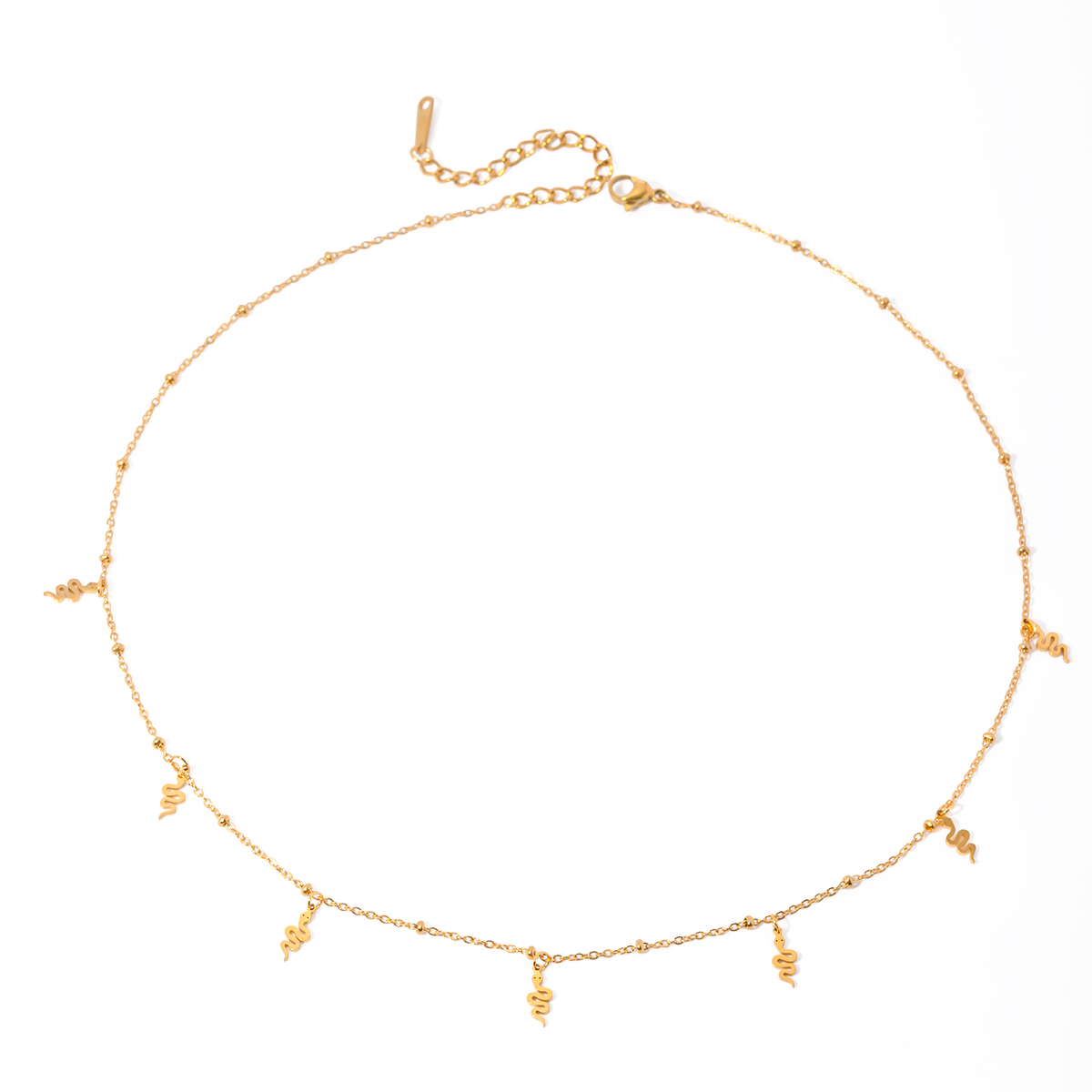 Acero Inoxidable Chapados en oro de 18k Estilo IG Serpiente Collar display picture 1
