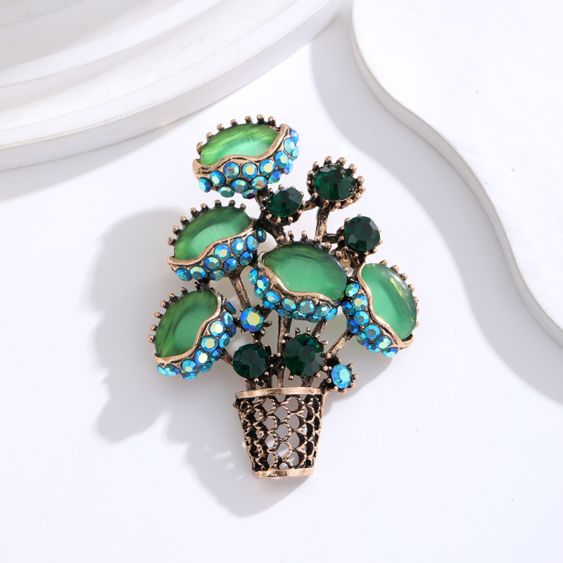 IG Style Simple Style Leaf Plant Flower Alloy Inlay Rhinestones Pearl Unisex Brooches display picture 7