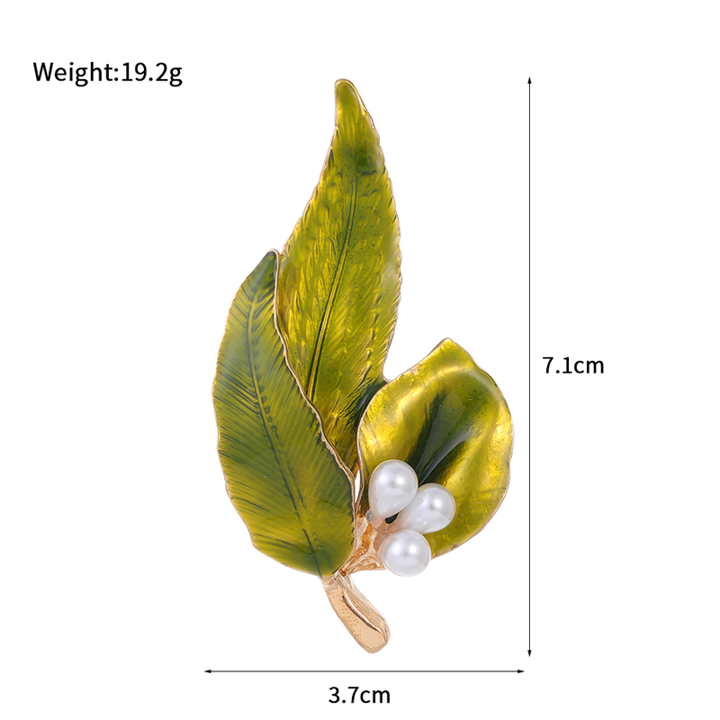 IG Style Simple Style Leaf Plant Flower Alloy Inlay Rhinestones Pearl Unisex Brooches display picture 13