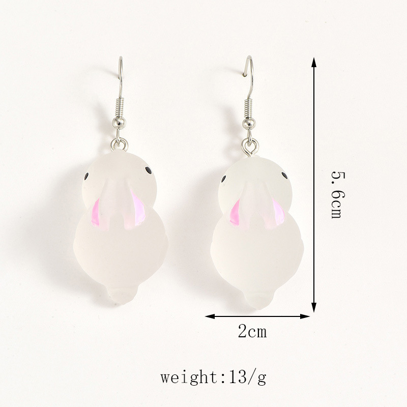 1 Pair IG Style Cute Rabbit Luminous Arylic Resin Drop Earrings display picture 8