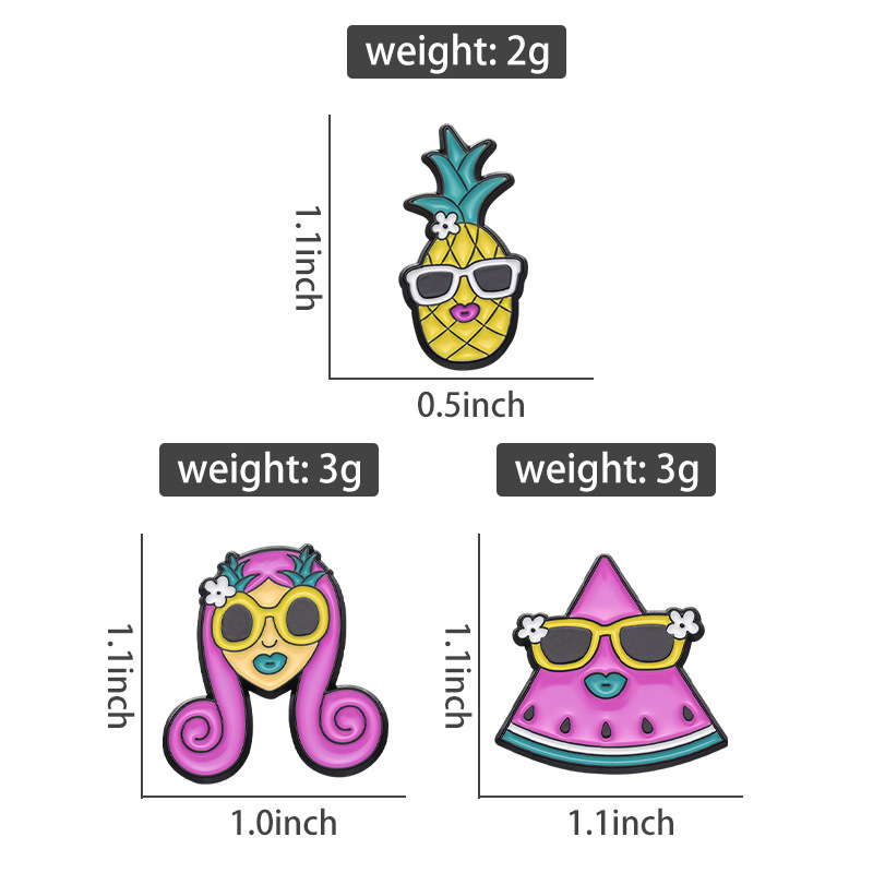 Cartoon Style Cute Fruit Emoji Face Alloy Plating Unisex Brooches display picture 1