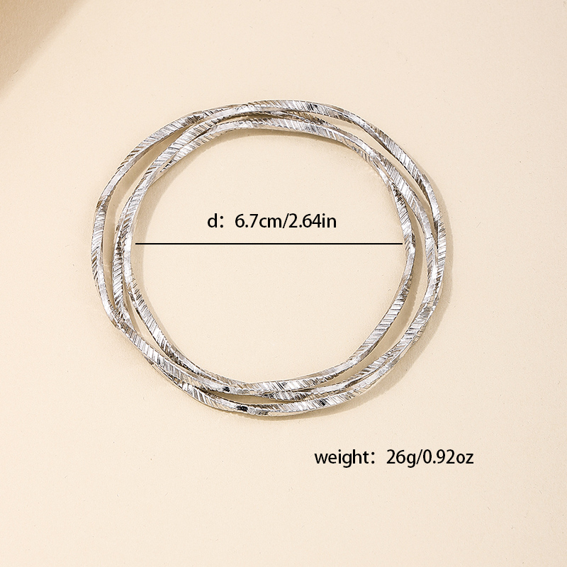 Nordic Style Simple Style Round Fine Lines Alloy Wholesale Bangle display picture 5