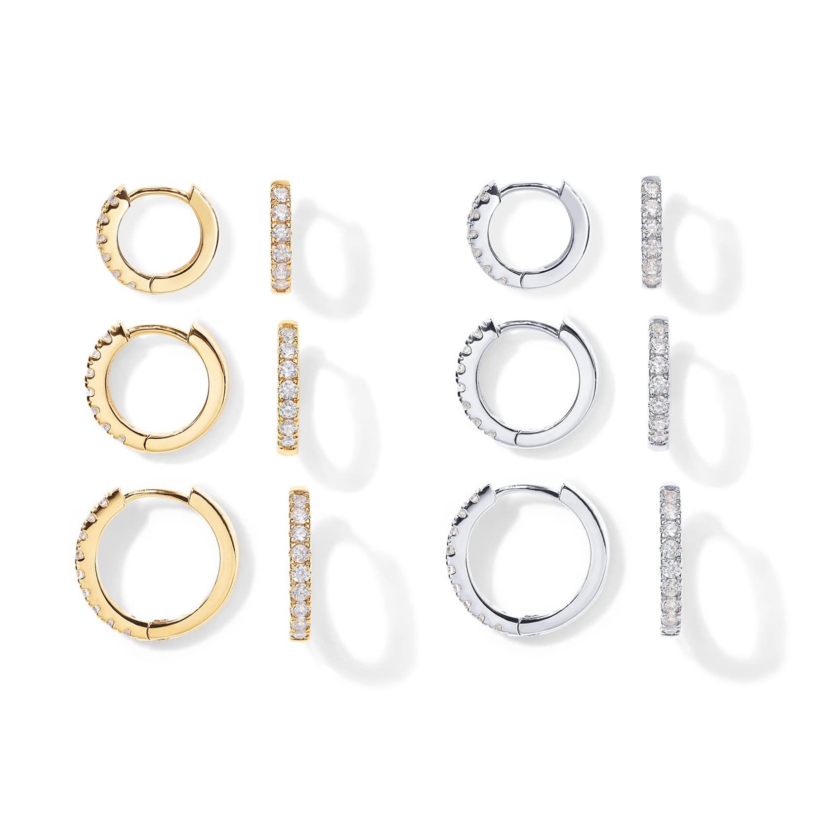 1 Paar Elegant Einfacher Stil Kreis Kupfer Zirkon K Vergoldet Reif Ohrringe display picture 1