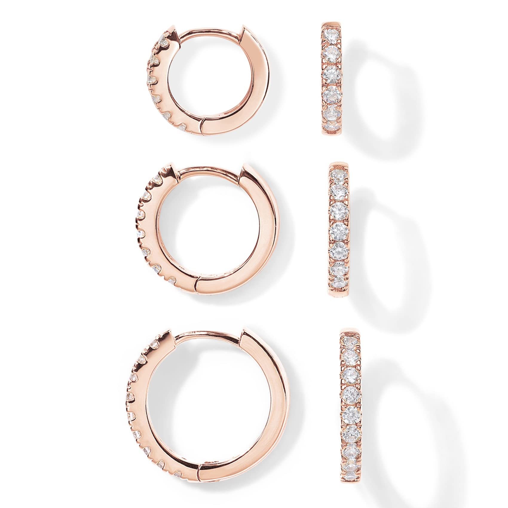 1 Pair Elegant Simple Style Circle Copper Zircon K Gold Plated Hoop Earrings display picture 6
