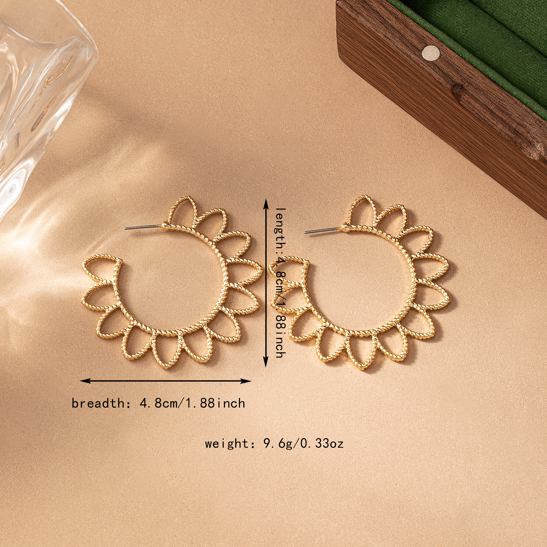 1 Pair Sweet Simple Style Flower Alloy 14K Gold Plated Ear Studs display picture 2