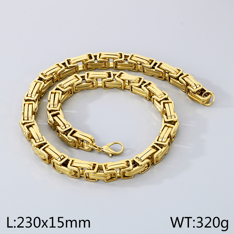 Titanium Steel 18K Gold Plated Simple Style Solid Color Bracelets Necklace display picture 10