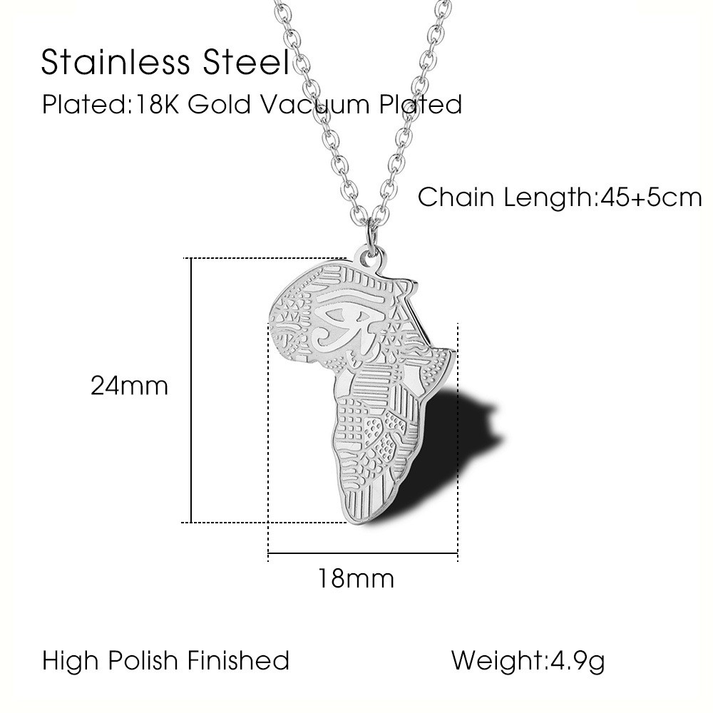 304 Stainless Steel 18K Gold Plated Casual Simple Style Map Pendant Necklace display picture 13