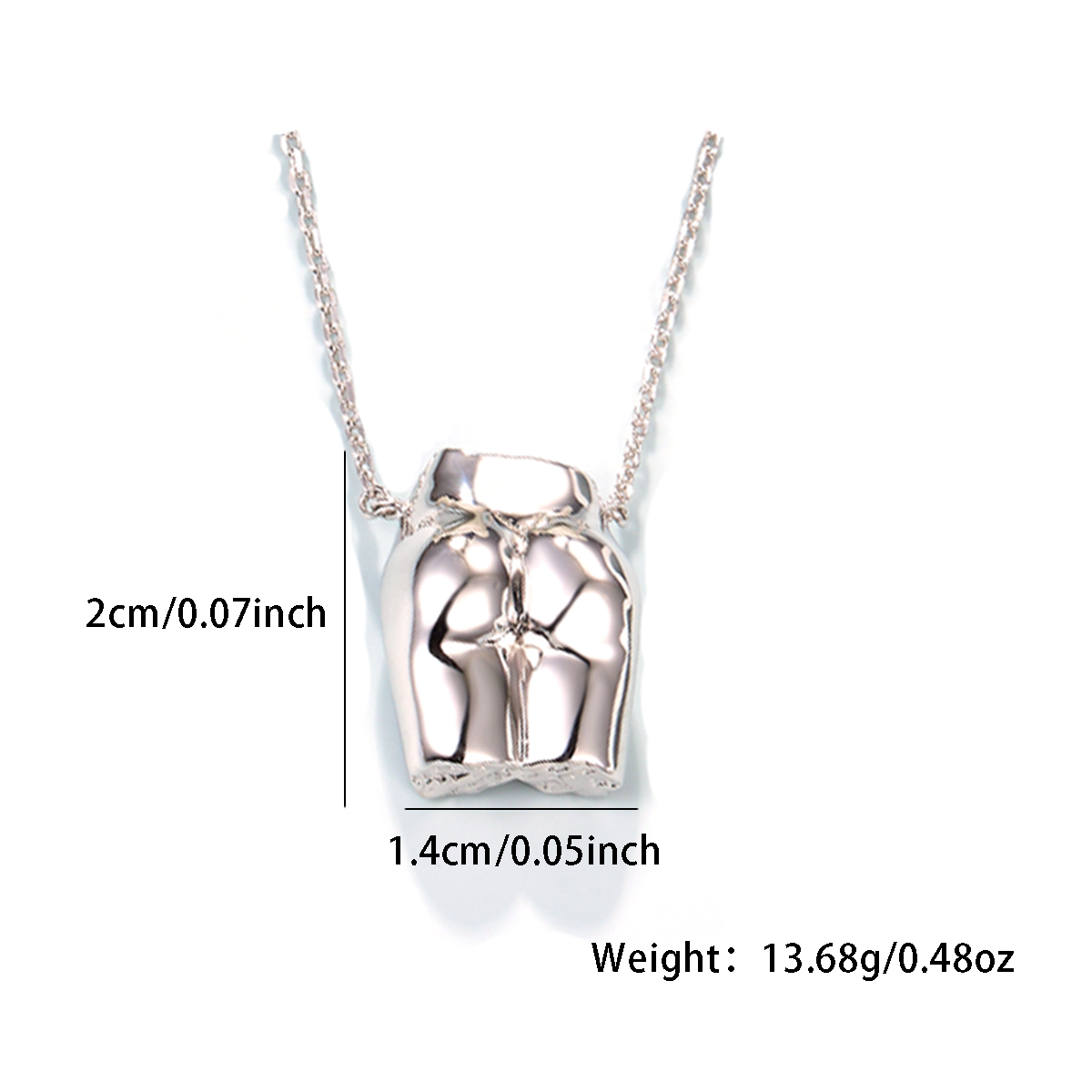 Sterling Silver White Gold Plated Simple Style Artistic Human Body Pendant Necklace display picture 1