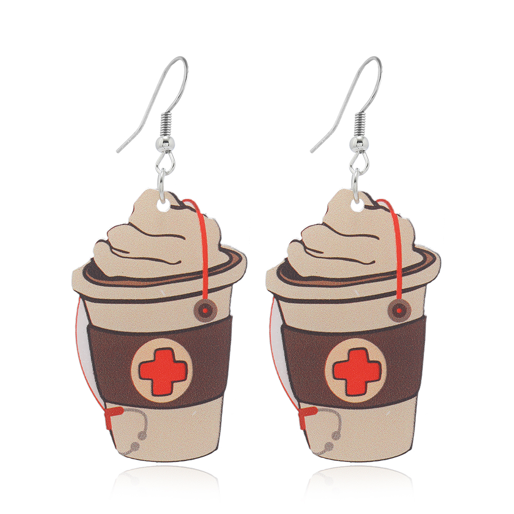 1 Pair Casual Cartoon Style Cup Arylic Silver Plated Drop Earrings display picture 8