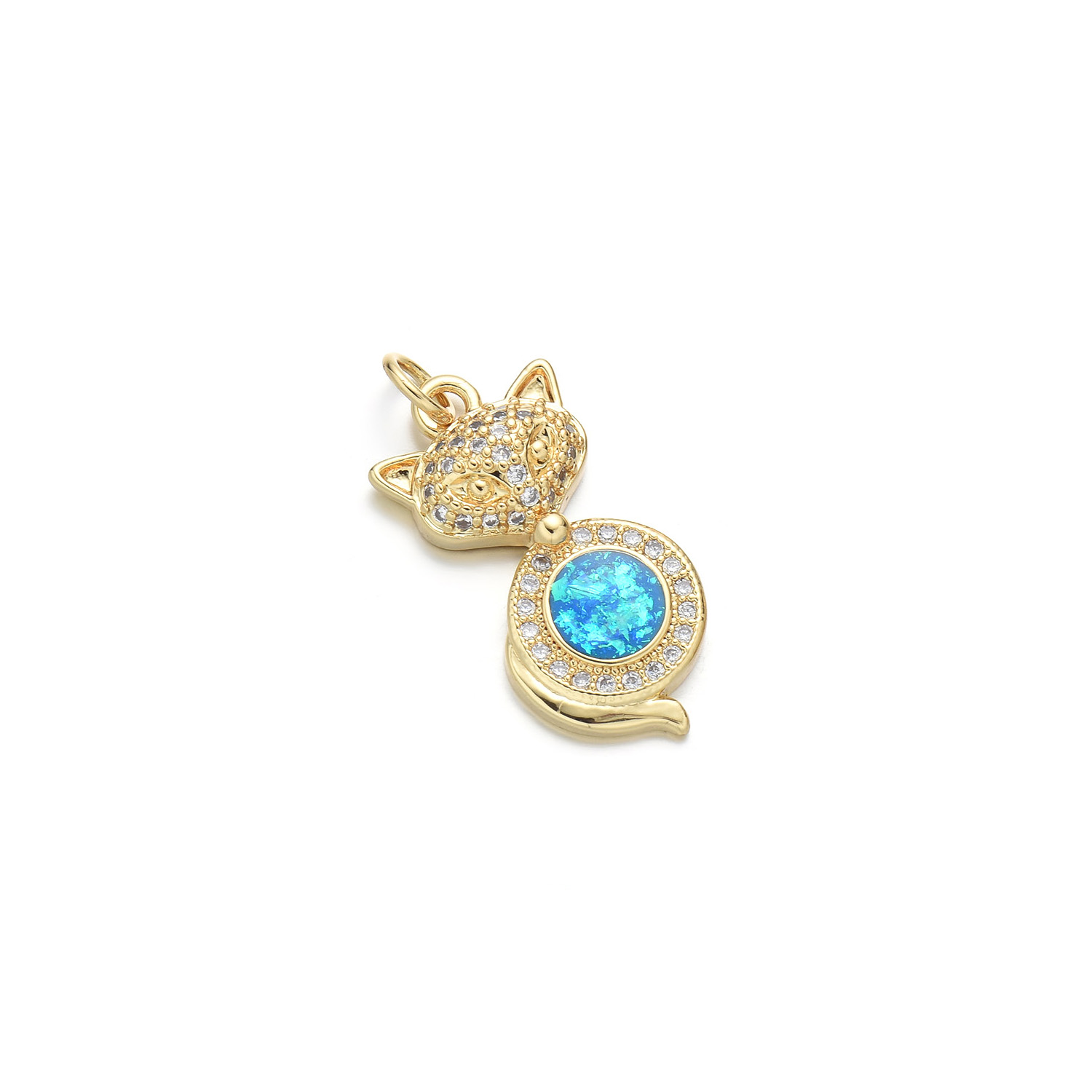 1 Piece 13 * 23mm 15 * 22mm 18 * 21mm Copper Zircon 18K Gold Plated Animal Polished Pendant display picture 3