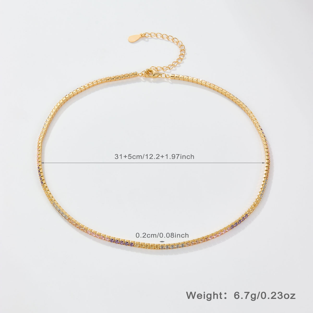 Sterling Silber Weißgold Plattiert Vergoldet Britischer Stil Geometrisch Einfarbig Inlay Künstliche Edelsteine Künstlicher Diamant Halskette display picture 1