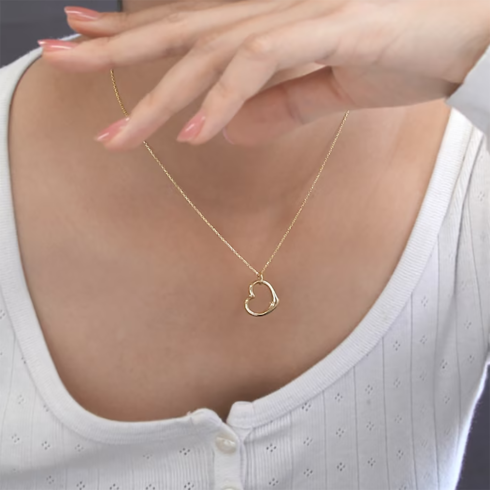 Copper White Gold Plated Gold Plated Simple Style Streetwear Heart Shape Pendant Necklace display picture 6