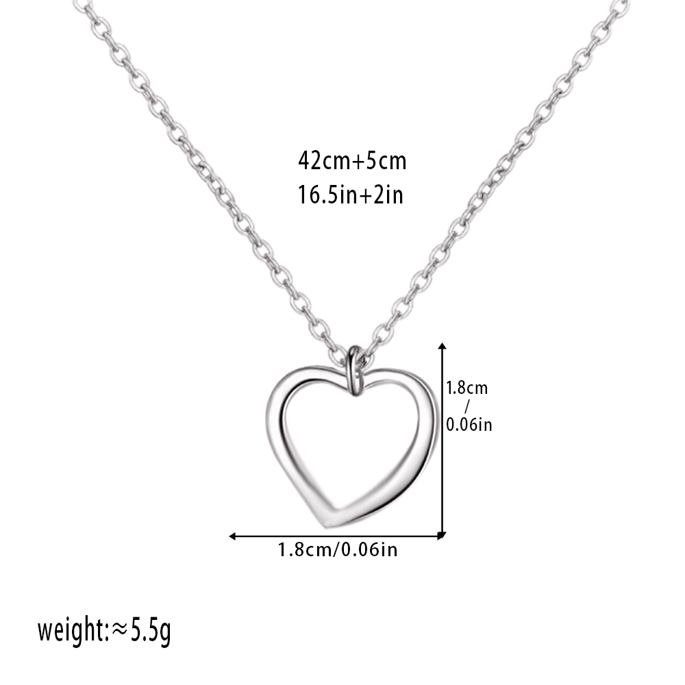 Copper White Gold Plated Gold Plated Simple Style Streetwear Heart Shape Pendant Necklace display picture 3