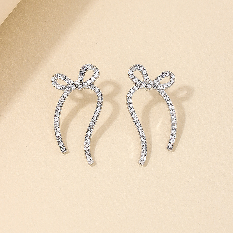 1 Piece Nordic Style Bow Knot Hollow Out Alloy Ear Studs display picture 1