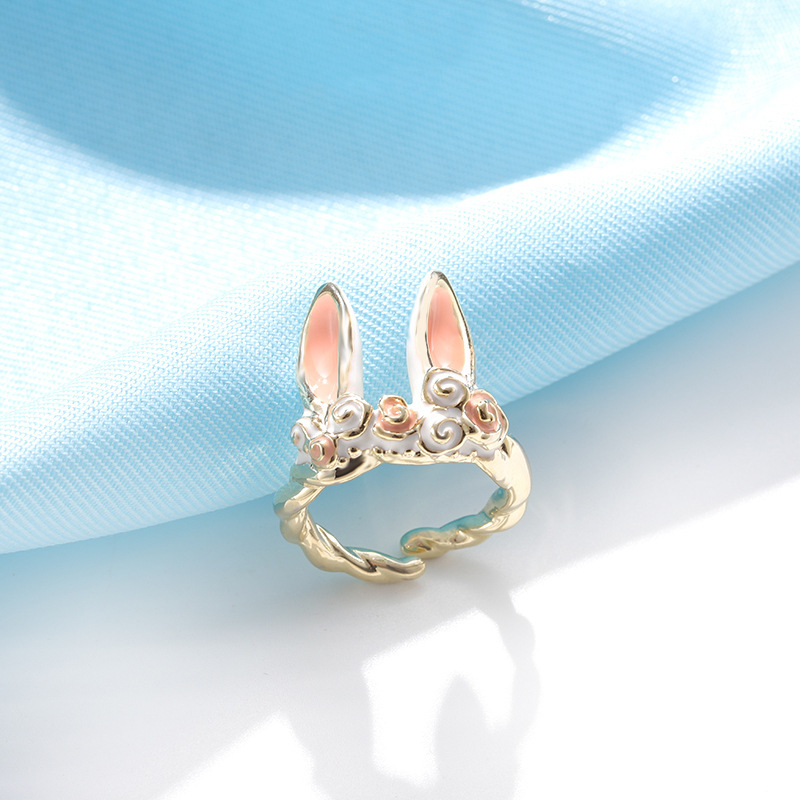Cute Bunny Ears Metal Wholesale Open Rings display picture 2