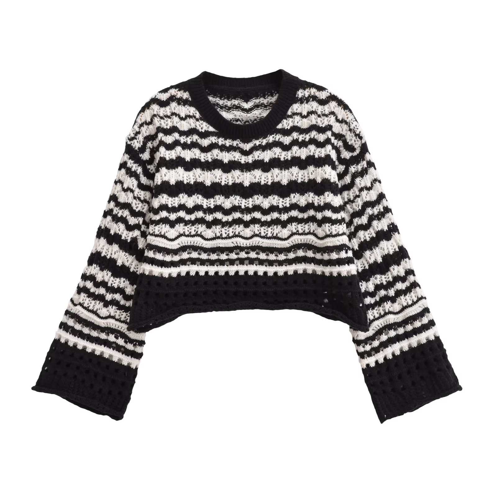 Women's Sweater Long Sleeve Sweaters & Cardigans Contrast Binding Classic Style Stripe display picture 1
