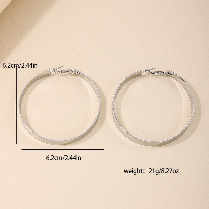 1 Pair Nordic Style Solid Color Alloy Hoop Earrings display picture 5
