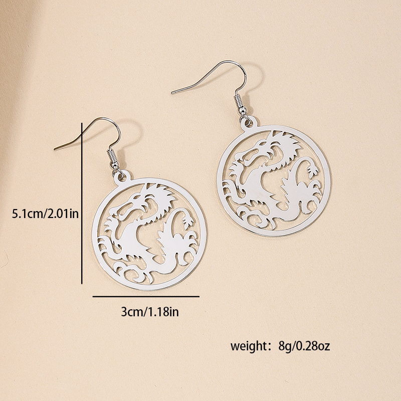 1 Piece Nordic Style Animal Dragon Hollow Out Alloy Ear Hook display picture 5
