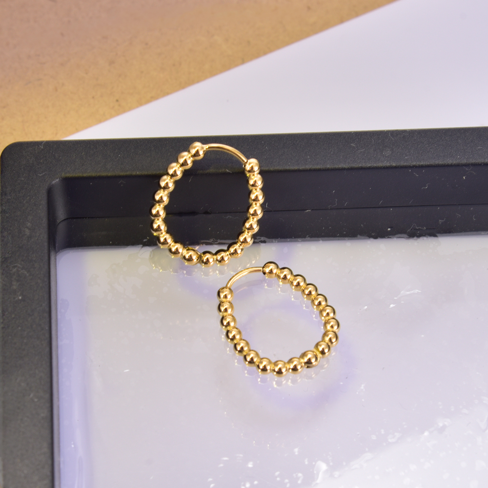 1 Pair Simple Style Geometric Round Heart Shape Titanium Steel 18K Gold Plated Hoop Earrings display picture 16