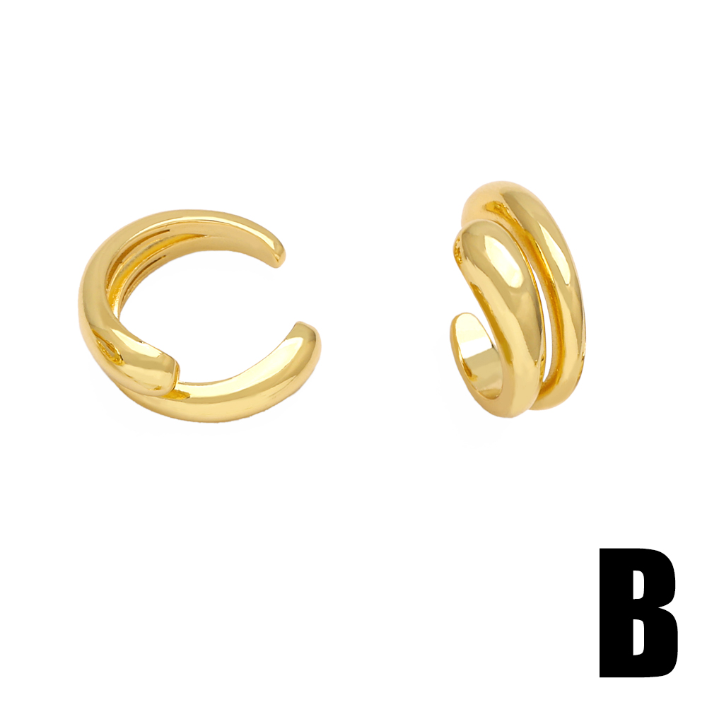1 Pair Simple Style Solid Color Knot Copper 18K Gold Plated Ear Cuffs display picture 4