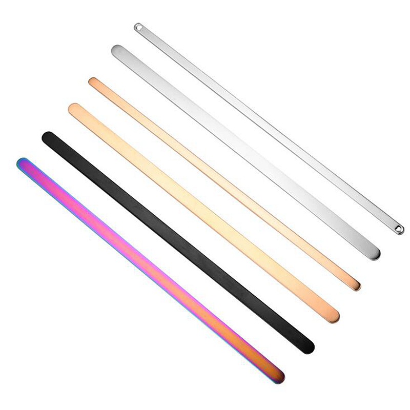 1 Piece Titanium Steel Solid Color DIY Bangle Straight Bar display picture 1