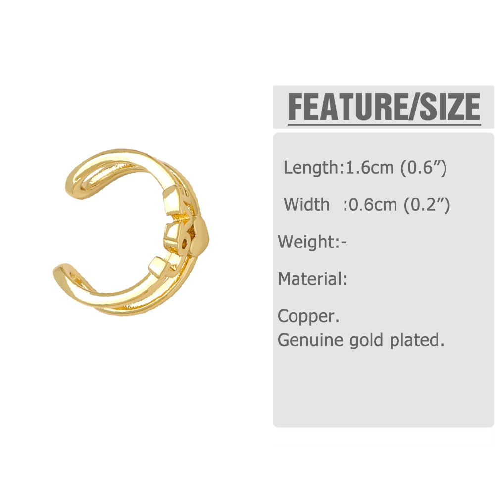 1 Pair Simple Style Geometric Letter Heart Shape Plating Copper 18K Gold Plated Ear Cuffs display picture 1