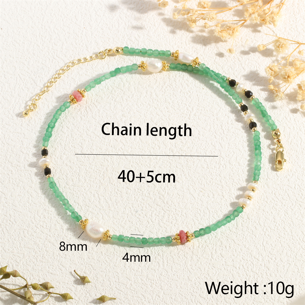 IG Style Casual Geometric Freshwater Pearl Stone 18K Gold Plated Choker In Bulk display picture 8