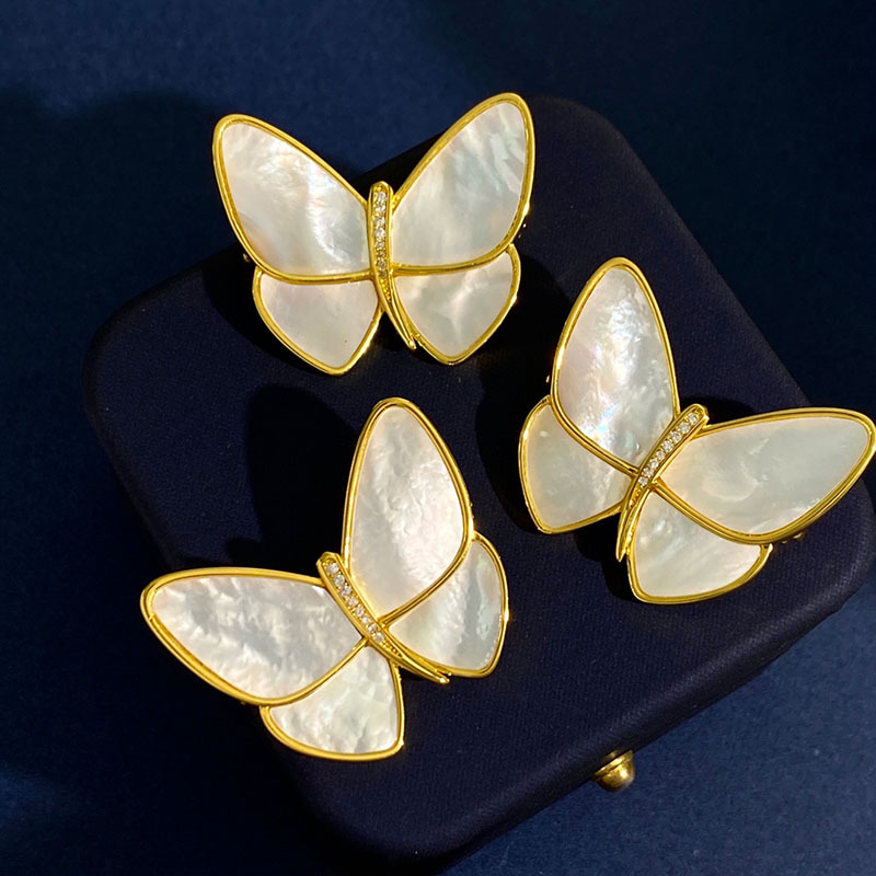 IG Style Commute Butterfly Alloy Inlay Shell Zircon Unisex Brooches 1 Piece display picture 2