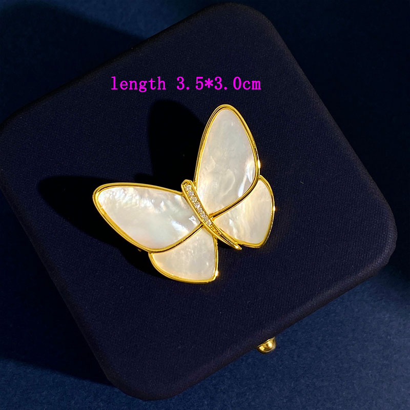 IG Style Commute Butterfly Alloy Inlay Shell Zircon Unisex Brooches 1 Piece display picture 5