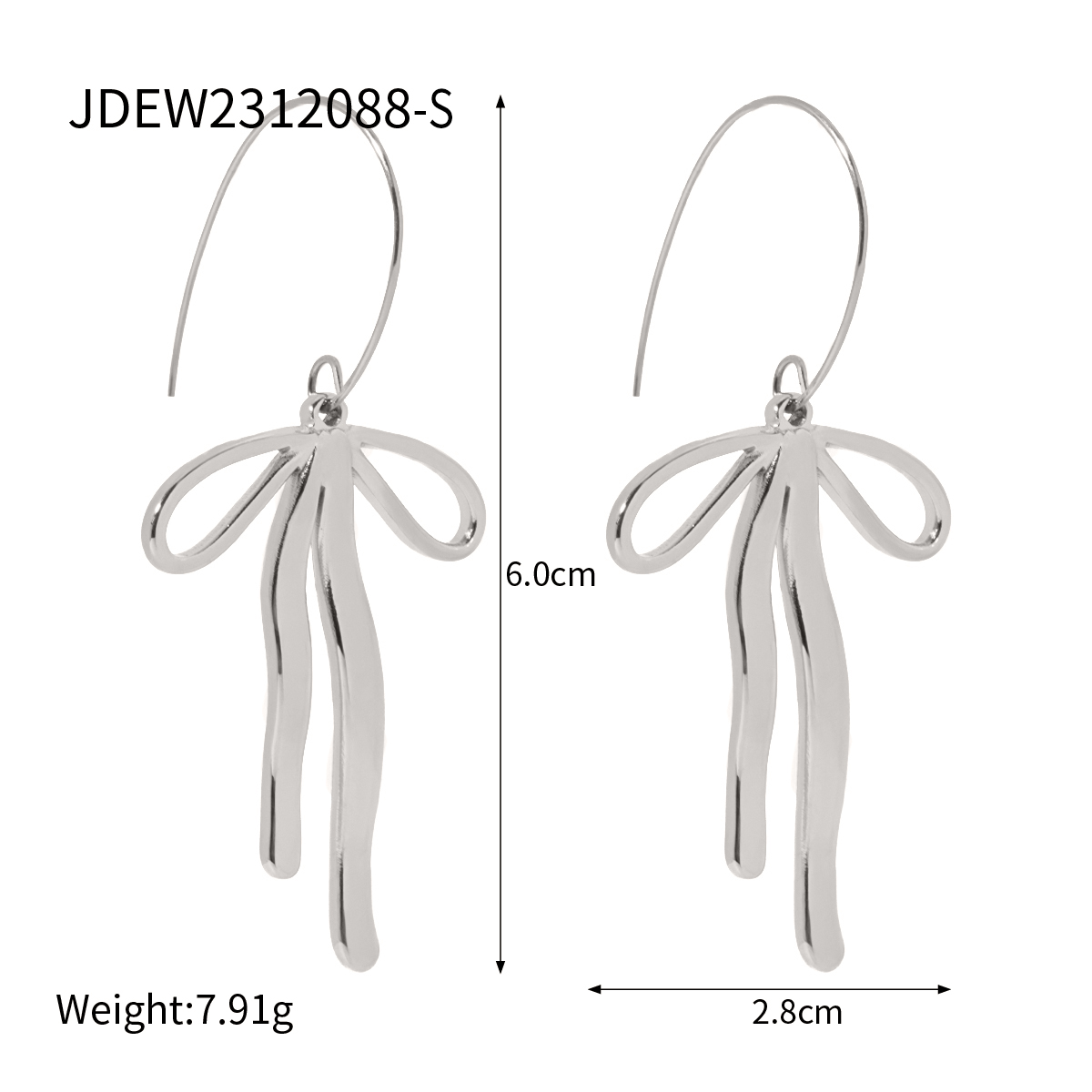 1 Pair IG Style Elegant Bow Knot 304 Stainless Steel Drop Earrings display picture 2