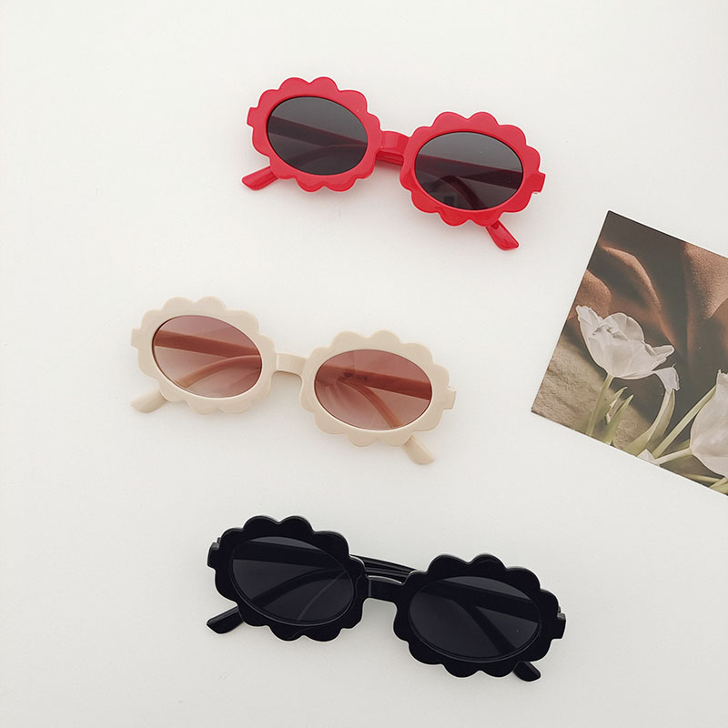 IG Style Flower Pc Resin Oval Frame Full Frame Kids Sunglasses display picture 1