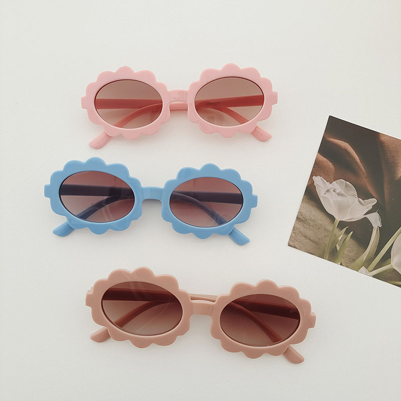 IG Style Flower Pc Resin Oval Frame Full Frame Kids Sunglasses display picture 3
