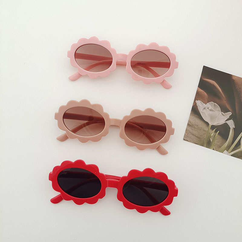IG Style Flower Pc Resin Oval Frame Full Frame Kids Sunglasses display picture 4