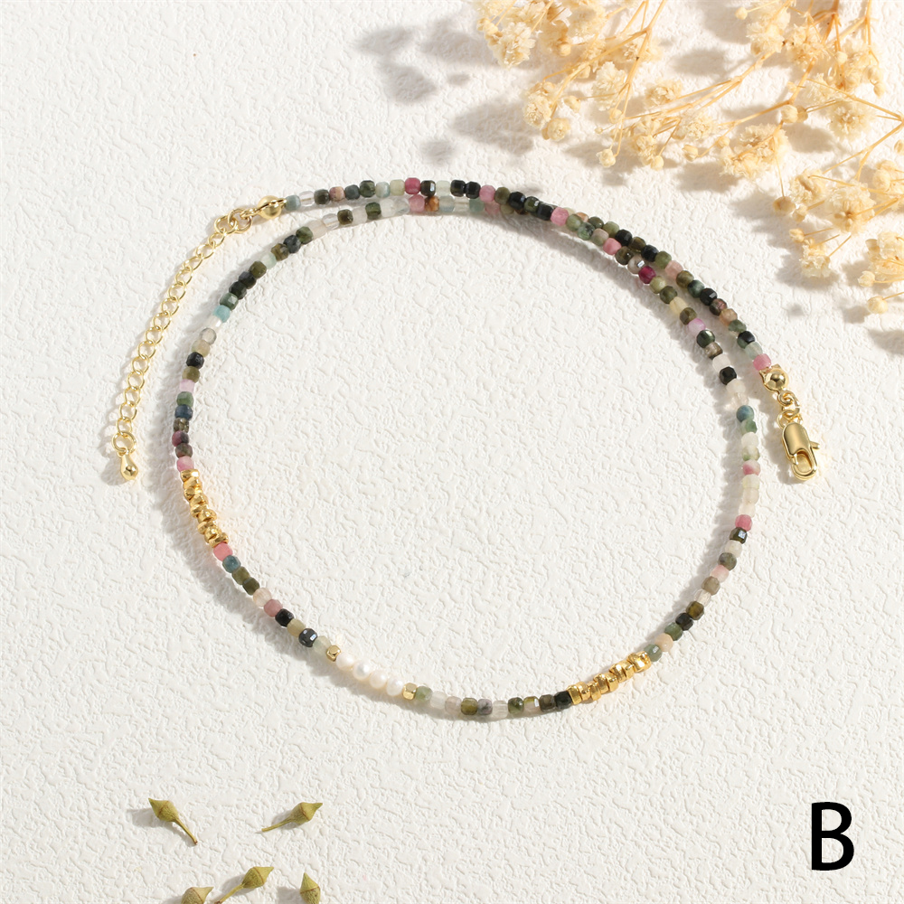 IG-Stil Einfacher Stil Geometrisch Stein 18 Karat Vergoldet Halsband In Masse display picture 7