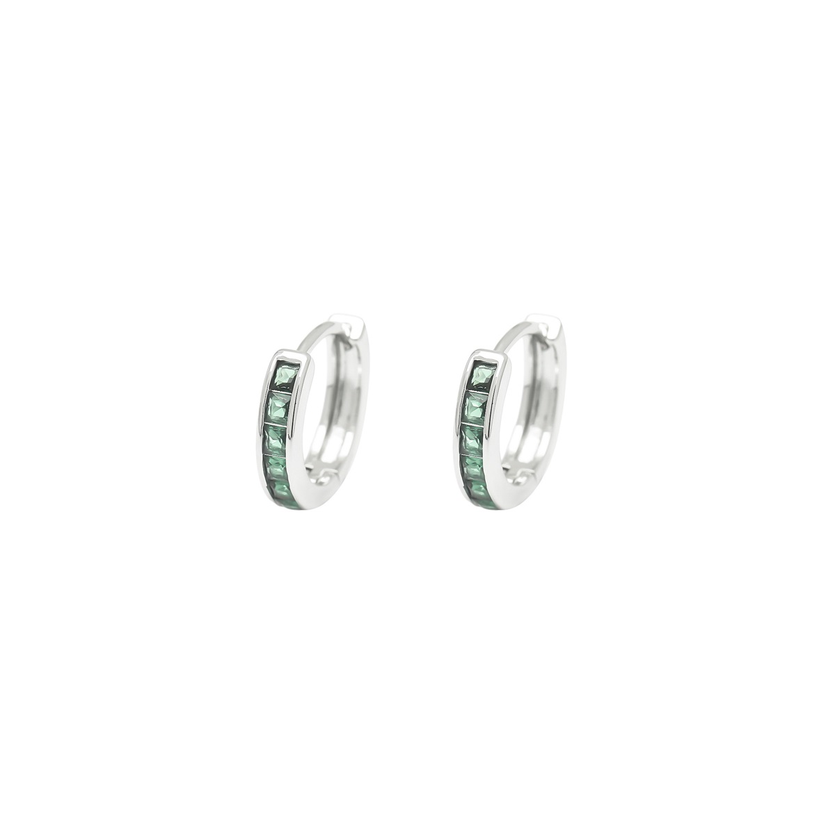 1 Pair Elegant Simple Style Circle Copper Zircon Silver Plated Hoop Earrings display picture 2