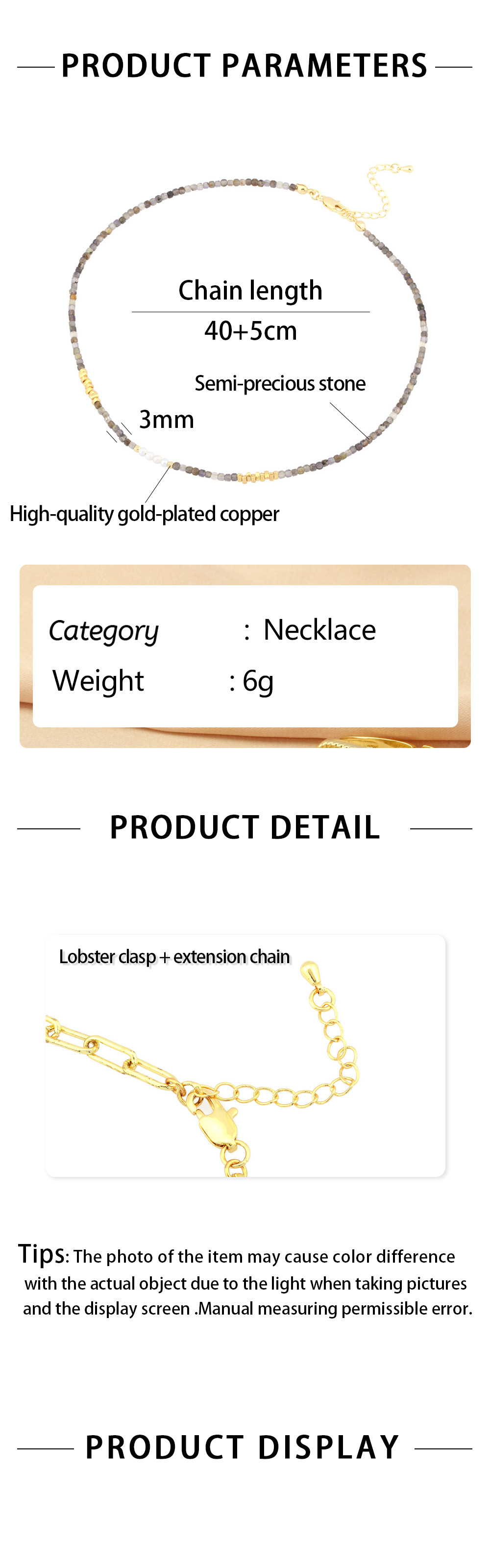 IG-Stil Einfacher Stil Geometrisch Stein 18 Karat Vergoldet Halsband In Masse display picture 1
