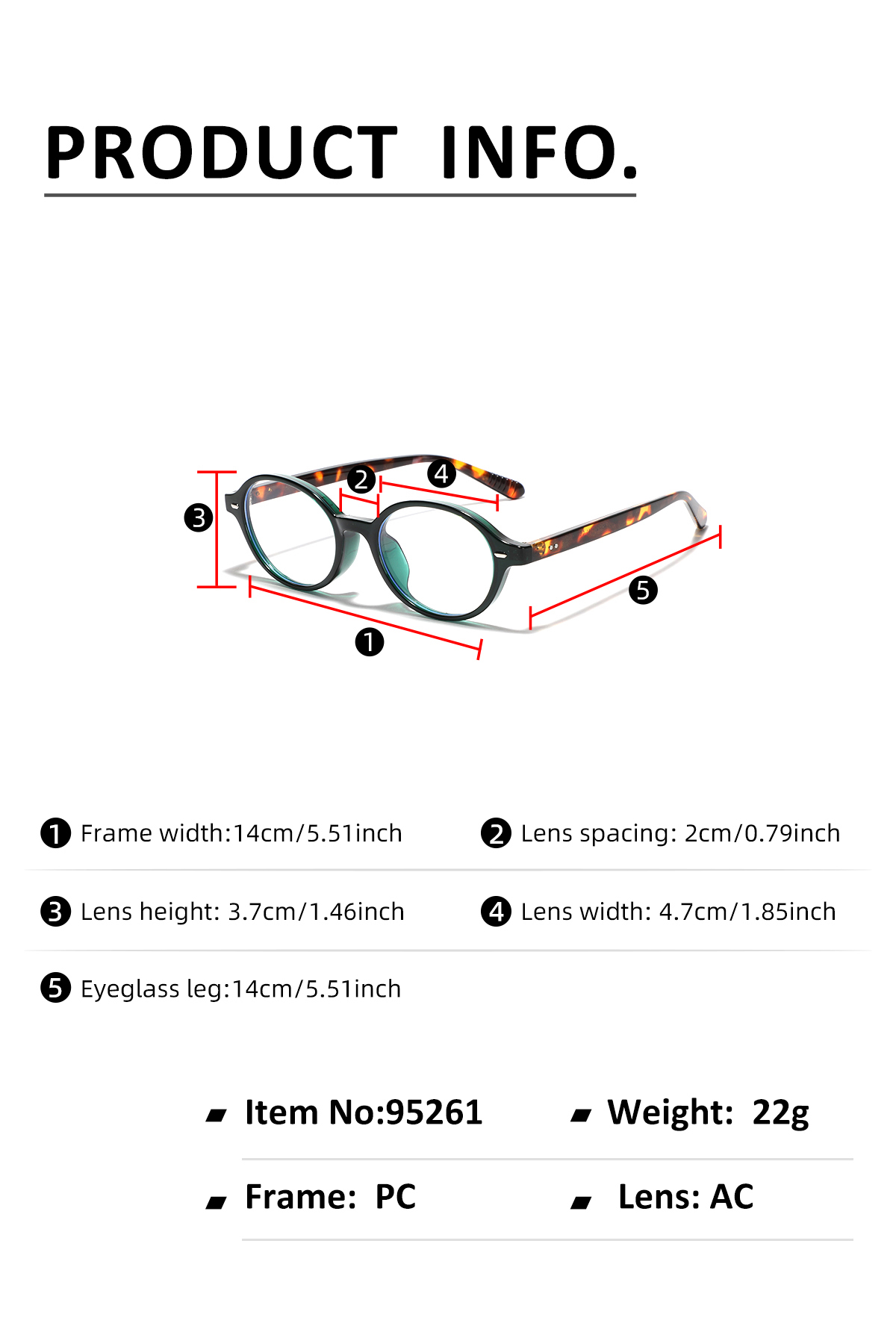 Modern Style Streetwear Solid Color Ac Oval Frame Full Frame Optical Glasses display picture 3