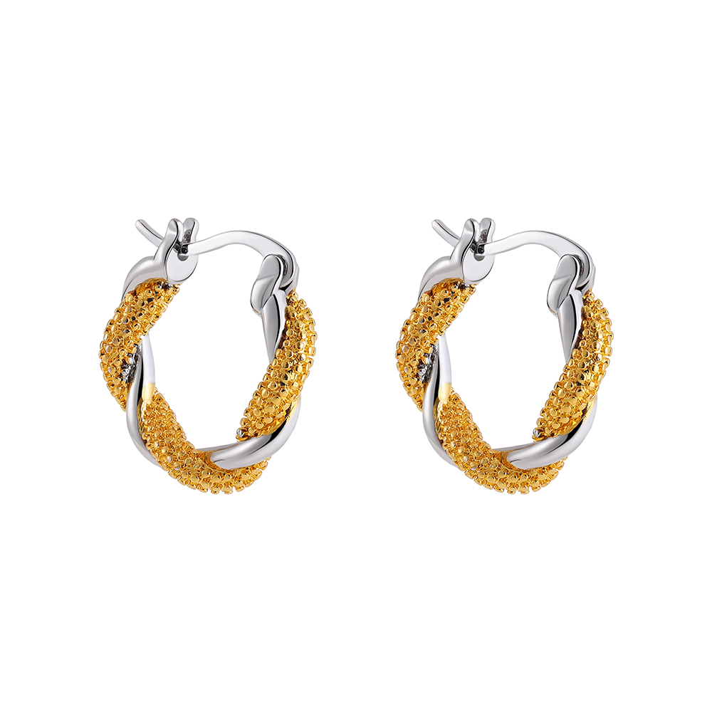 1 Paar Klassischer Stil Farbblock Überzug Kupfer 18 Karat Vergoldet Ohrringe display picture 1