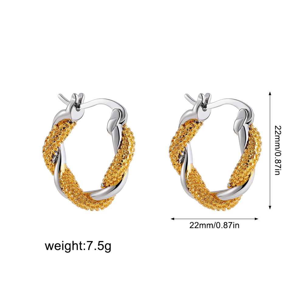 1 Paar Klassischer Stil Farbblock Überzug Kupfer 18 Karat Vergoldet Ohrringe display picture 2